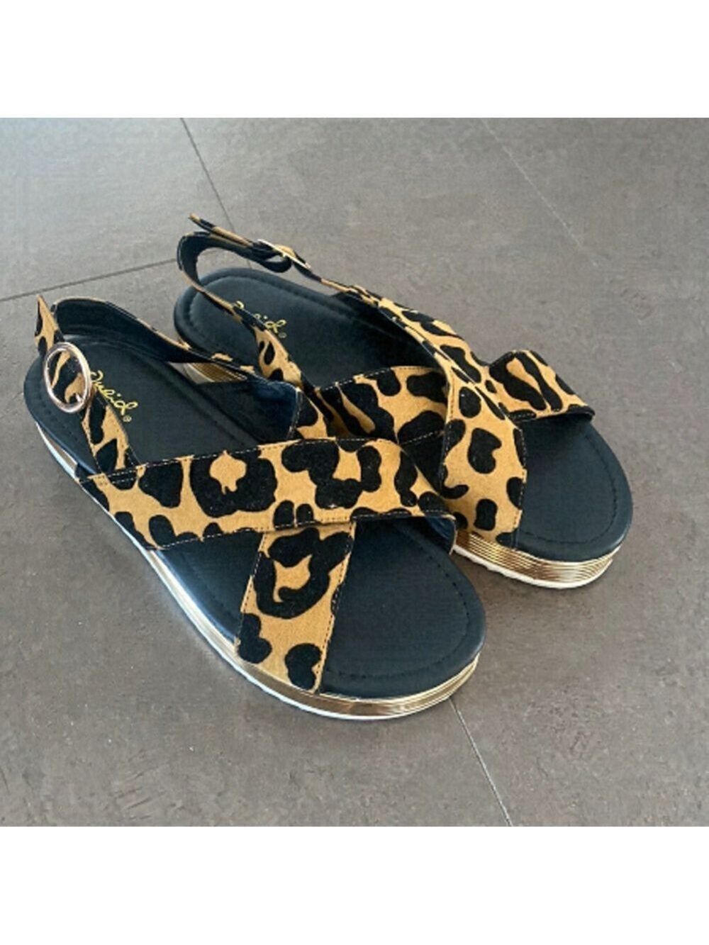 QUPID leopard sandals size 40